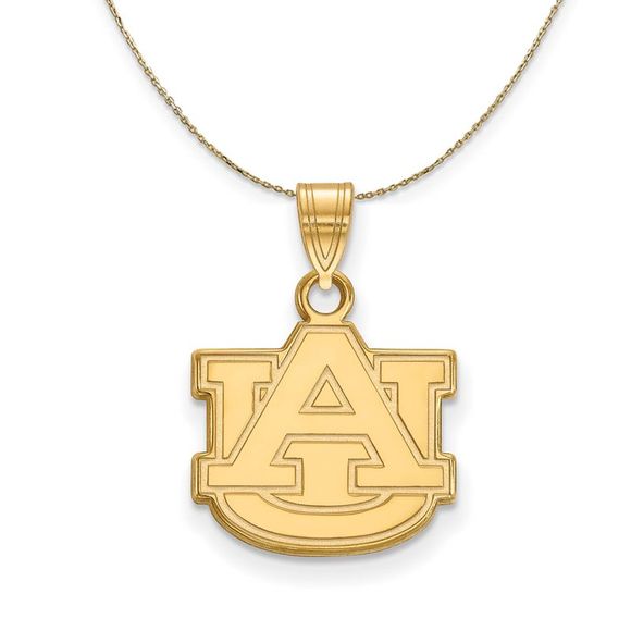 14k Yellow Gold Auburn U Small 'AU' Necklace - 30 Inch